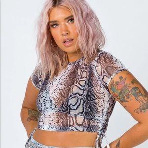 Princess Polly snakeskin sheer top